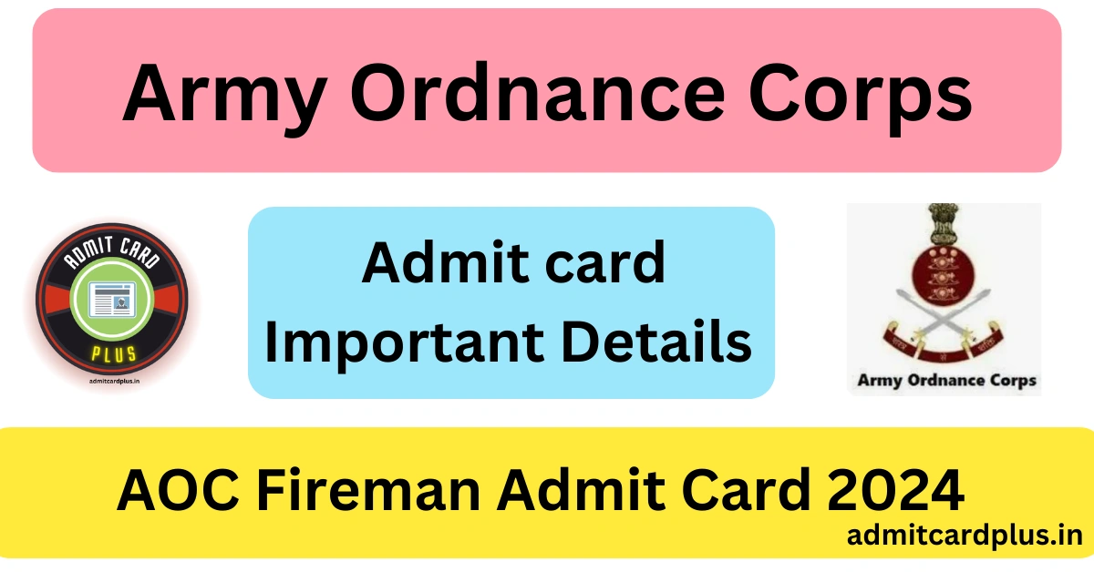 AOC Fireman Admit Card 2024